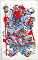 National intangible cultural heritage collection gift Wuqiang woodblock New year painting big stamp hammer gate Shenyu Yulei collection