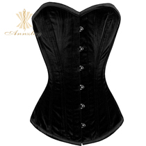 Annzley corset black flannel full chest corset A35016 Gothic outer wear court