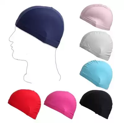Explosive swimming cap running volume solid color adult swimming cap nylon cloth men's and women's swimming cap cloth cap flower cloth cap adult cap