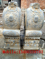 Imitation ancient door mound stone carved door mound green stone sculptures Han white jade stone carved courtyard decorated with stone sculptures 020