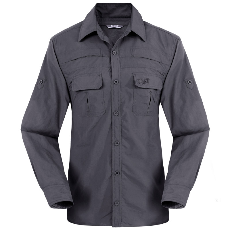 Crown CVT men's sleeves roll up anti-UV quick-drying shirt quick-drying clothes 32101