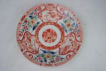 Qing Qianlong enamel color color gold export porcelain big pair duck folding flower plate
