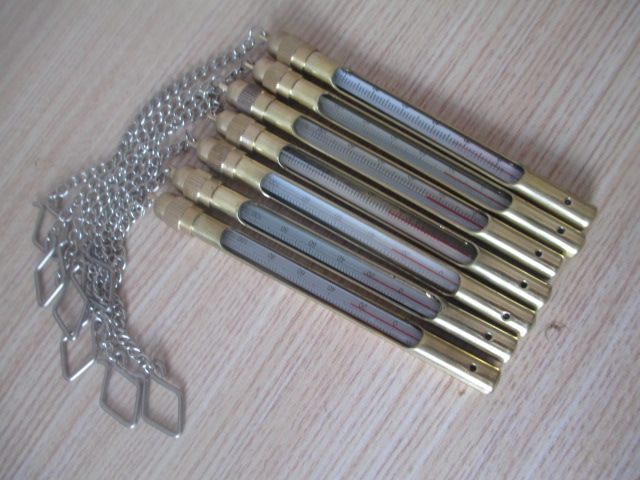 Direct mine thermometer Portable metal sleeve thermometer Copper sleeve Copper tube thermometer 12CM