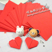 Single big red thousand paper crane origami red paper Multi-size square rectangular handmade paper 5 cm~15 cm