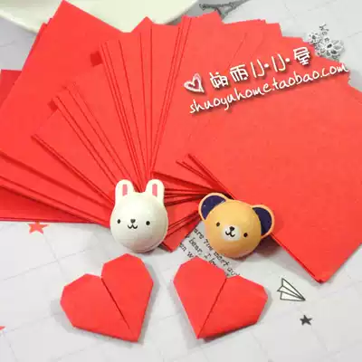 Single large red paper Crane Origami red paper multi-size square rectangular handmade paper 5cm ~ 15cm