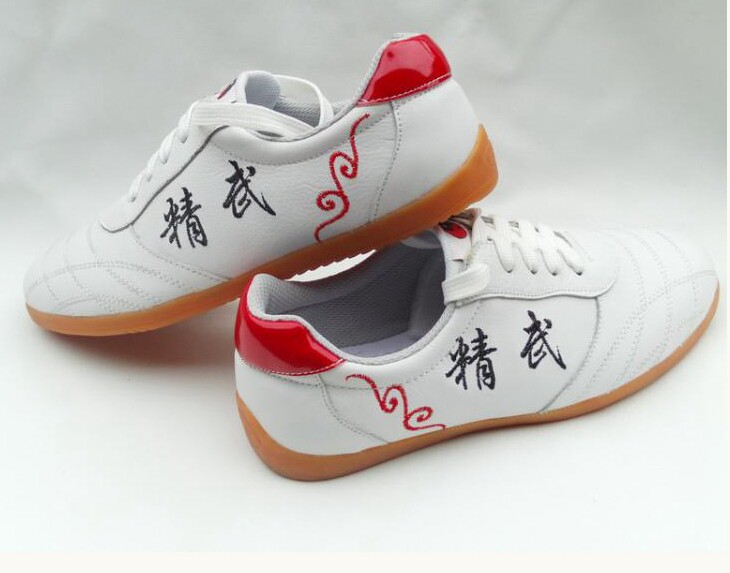 Qiao Shangbaige tai chi shoes leather tai chi shoes martial arts shoes training shoes men and women tendon bottom soft leather training shoes