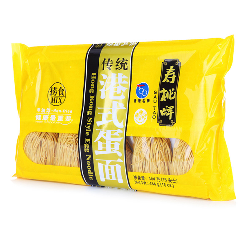 【天猫超市】香港寿桃牌 非油炸面条 港式蛋面 捞面鸡蛋面 10个装