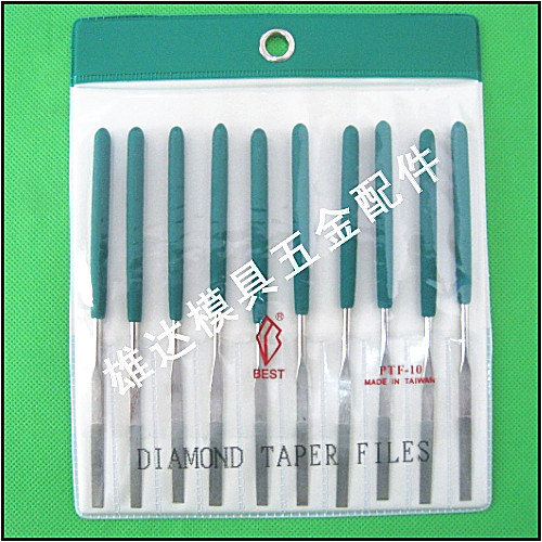 Taiwan BEST one pint alloy filing knife gold steel shaping finishing file PTF-14X flat flat file 600 # green handle I