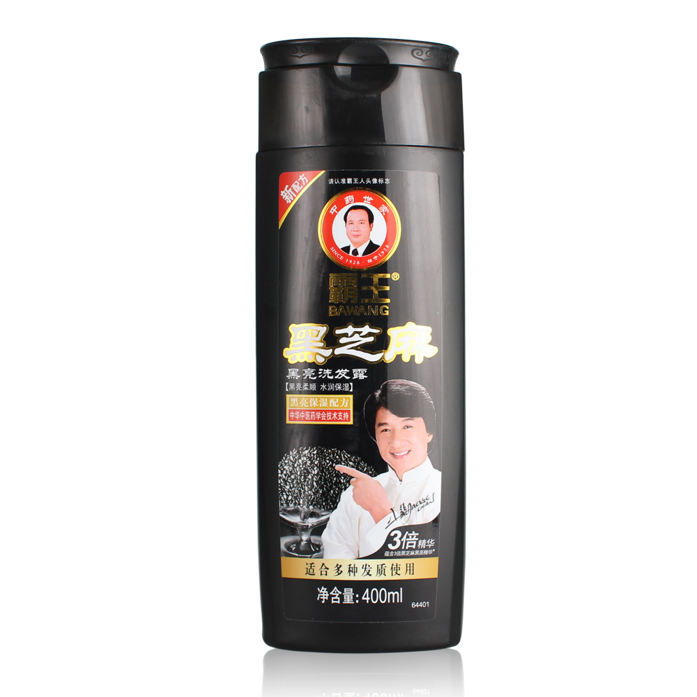 霸王黑芝麻黑亮洗发露400ml 滋润营养洗发水 柔软顺滑 乌黑亮泽