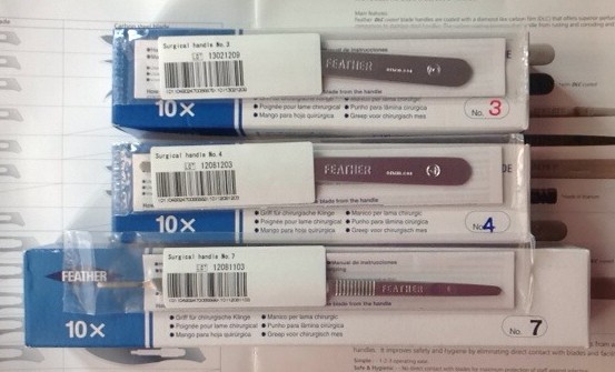 Japan's original imported FEATHER feather brand No. 3, No. 4, No. 7 # surgical scalpel handle