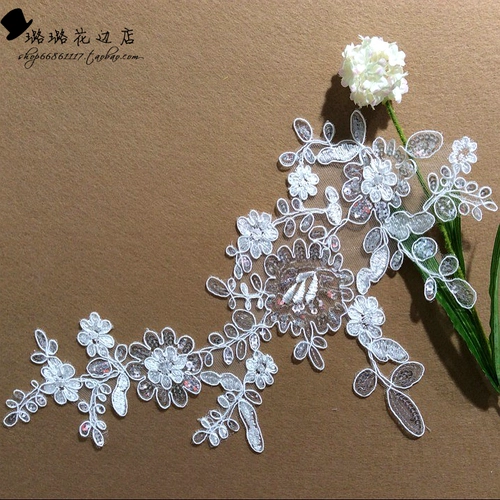 Аксессуар для волос, кружевные блестки для ногтей ручной работы, в цветочек, DIY, кружевное платье