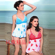 Special Price Promotion Three Odd Swimsuit Korean Version Elegant Floating Skirt Style Printed Parted Flat Corner Swimsuit Woman 9002