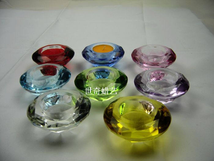 Crystal Diamond Glass Candle Holder Romantic Candle Holder Scented Candle Holder Color Decorative Candle Holder Scented Candle Holder