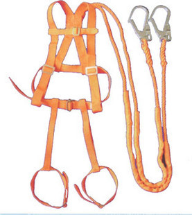 Seat belt double back type double rope electrician seat belt anti-fall safety rope orange aerial work
