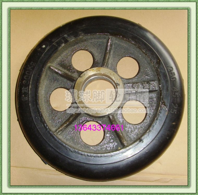 10 inch high elastic natural rubber wheel silent trolley accessories wheel industrial heavy duty caster
