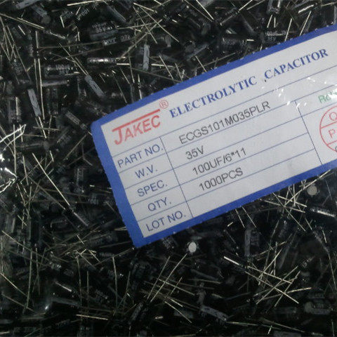Original dress JAKEC inline electrolytic capacitor 35V 100UF 35V Dimensions 6 * 11