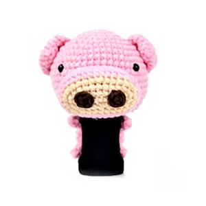 AMIMONO_Cute Piggy Golf No. 1 Wood Sleeve Head Cover (A213-A)