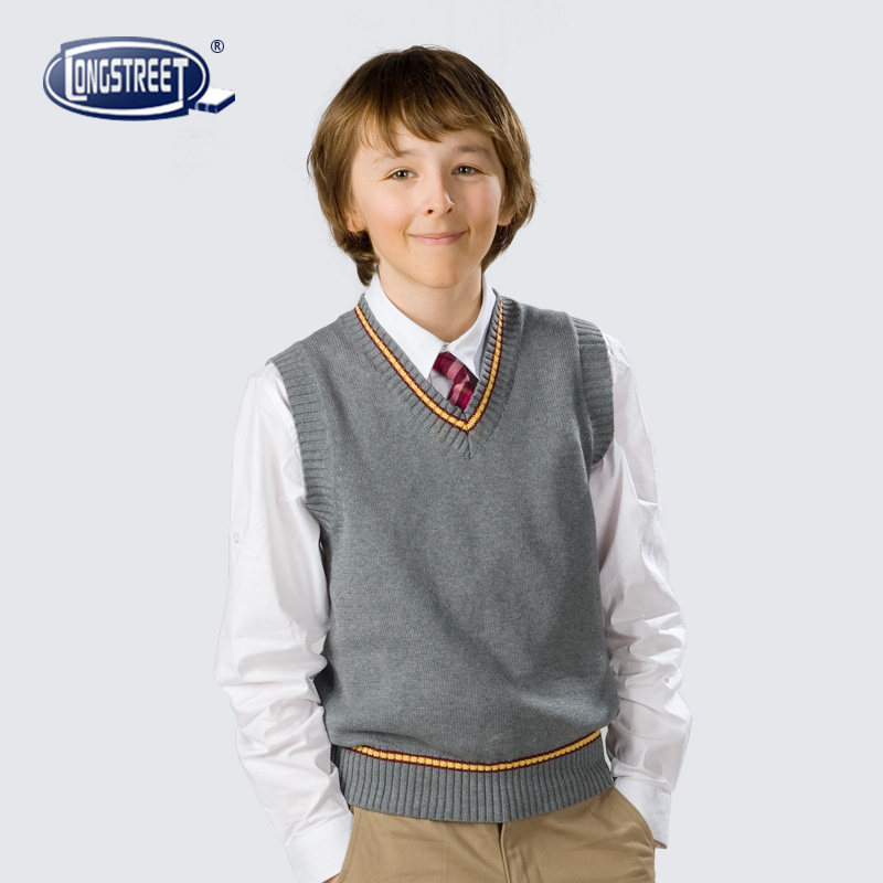 Lan Poetry Inglén Children Dress All-cotton Knit Vest B-5706-D College Student Clothes