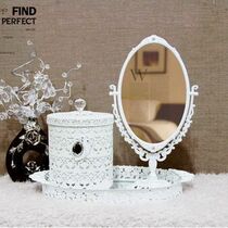 South Korea imported white retro hollow cosmetics storage tray imported high-end Princess storage series