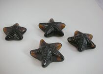 Deep amber starfish glass stone home improvement landscaping decoration toy crown 5 yuan 8