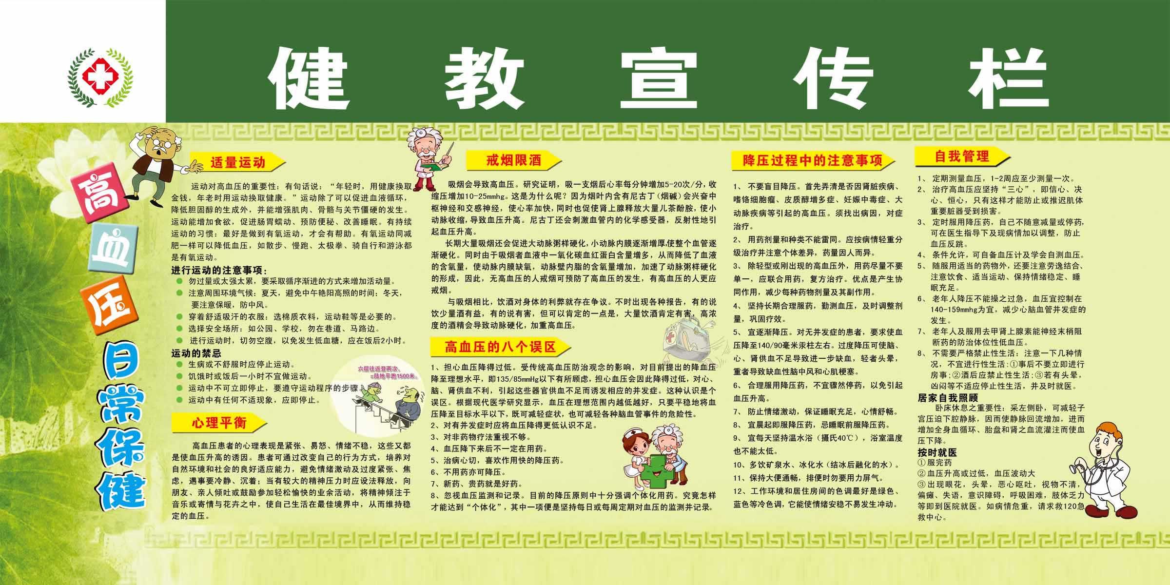 海报印制93素材健康展板431高血压日常保健展板