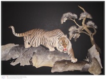 Hezhe fine fish skin painting (eyeing) with frame