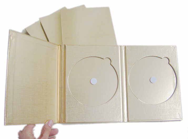 Compact Disc Wood Case Single Double Disc Loaded CD Box Gold CD Box Dvd Box Cd Box Dvd Box