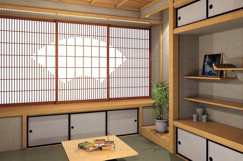 Custom styling grid door fan-shaped door tatami window solid wood door separating door sliding door tata rice door barrier door