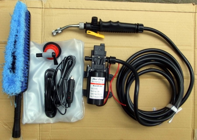 2 Crown#DIY Car Wash 03(Power cord Diagram Pump Water Pipe Spray Gun Wash Water Bag)