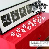 M generation carved furniture cabinet floor pet shop cat and dog footprints decorative wall stickers K-129 love footprints