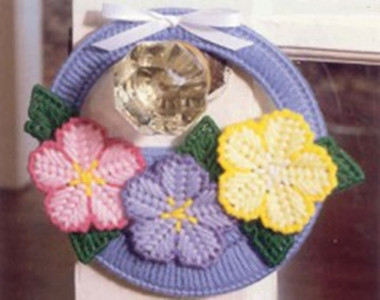 Solid embroidery kit wool wire cross stitch material bag flower basket hanging decoration wind bell flower basket hanging decoration small flower door ring