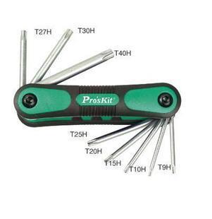 Taiwan Baoworkers HW-121L Folding Type Star Hole Wrench Group (8 sub-groups) screwdriver set T9H ~ T40