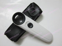 Special price with LED light High multiples jewelry magnifier Handheld magnifier 40x magnifier send leather case