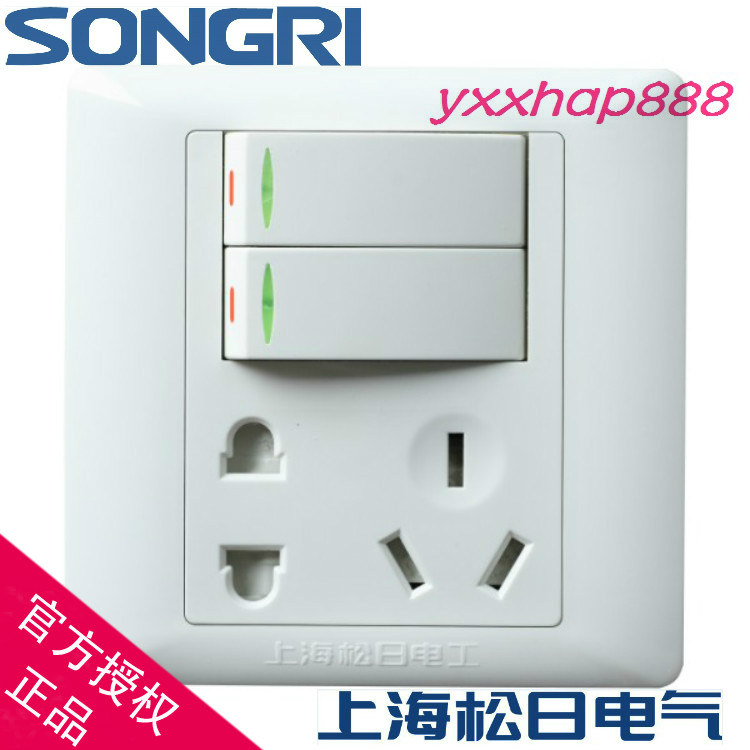 Sunday Switch Socket New S2000 Type 10A Five holes with large plate Two open double cut switch big two double five holes