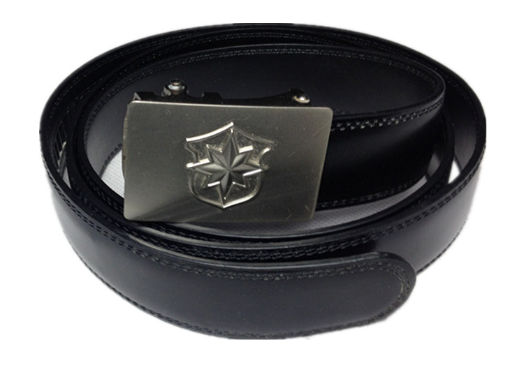 Security Belt Genuine Leather Inner Belt Business Automatic Mouth Black Bull Leather Duty Waist Bracelet New