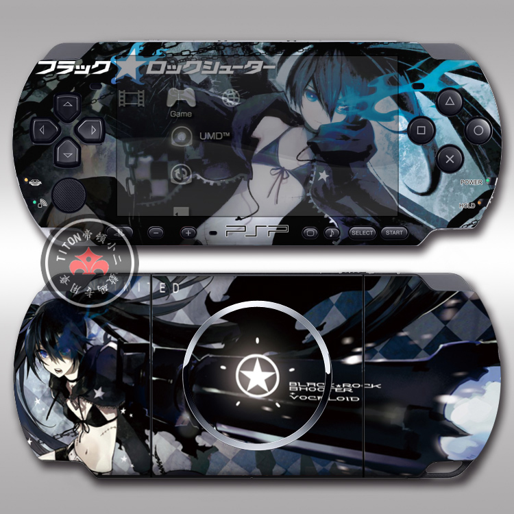 PSP3000PSP2000 Pain Machine Cling Film Sticker cartoon Ribbon Black Rock Shooter Pain Patch Cartoon Accessories Color Film