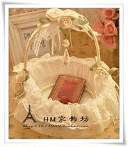 6 Korean fabric lace wedding wedding flower basket Wedding emcee props Flower girl bride petal basket