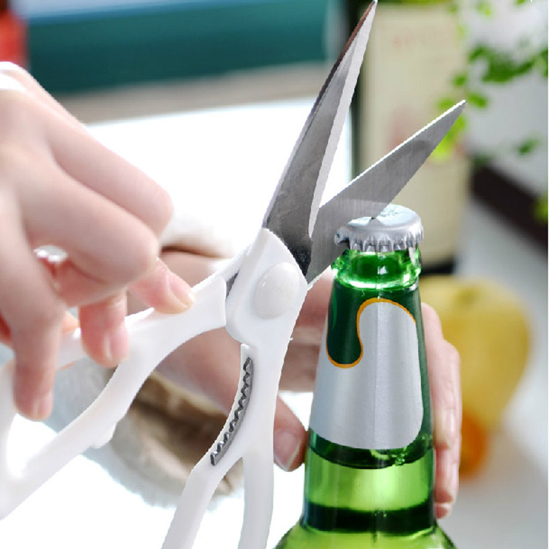 Japan ECHO home kitchen scissors multifunction cut clip walnut open bottle cap integrated stainless steel anti-sharp