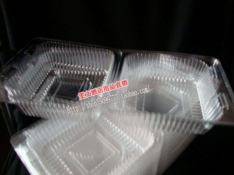 Wen Wen Hotel ~ disposable transparent plastic case Square cake box bread box bakery box 100
