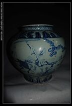 Ming blank period Jingtai blue and white Gaoshitu big pot