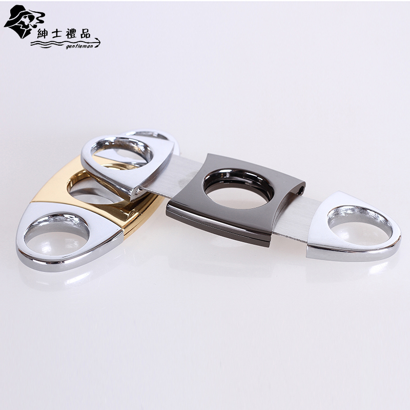 Ultra sharp and high set Western-style stainless steel double-edged cigar cut tobacco tool Cuba imported cigar knife luxury utility model
