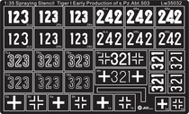 AM-WORKS LW35032 1 35 German 503 heavy tank battalion Tiger tank early type leak spray template