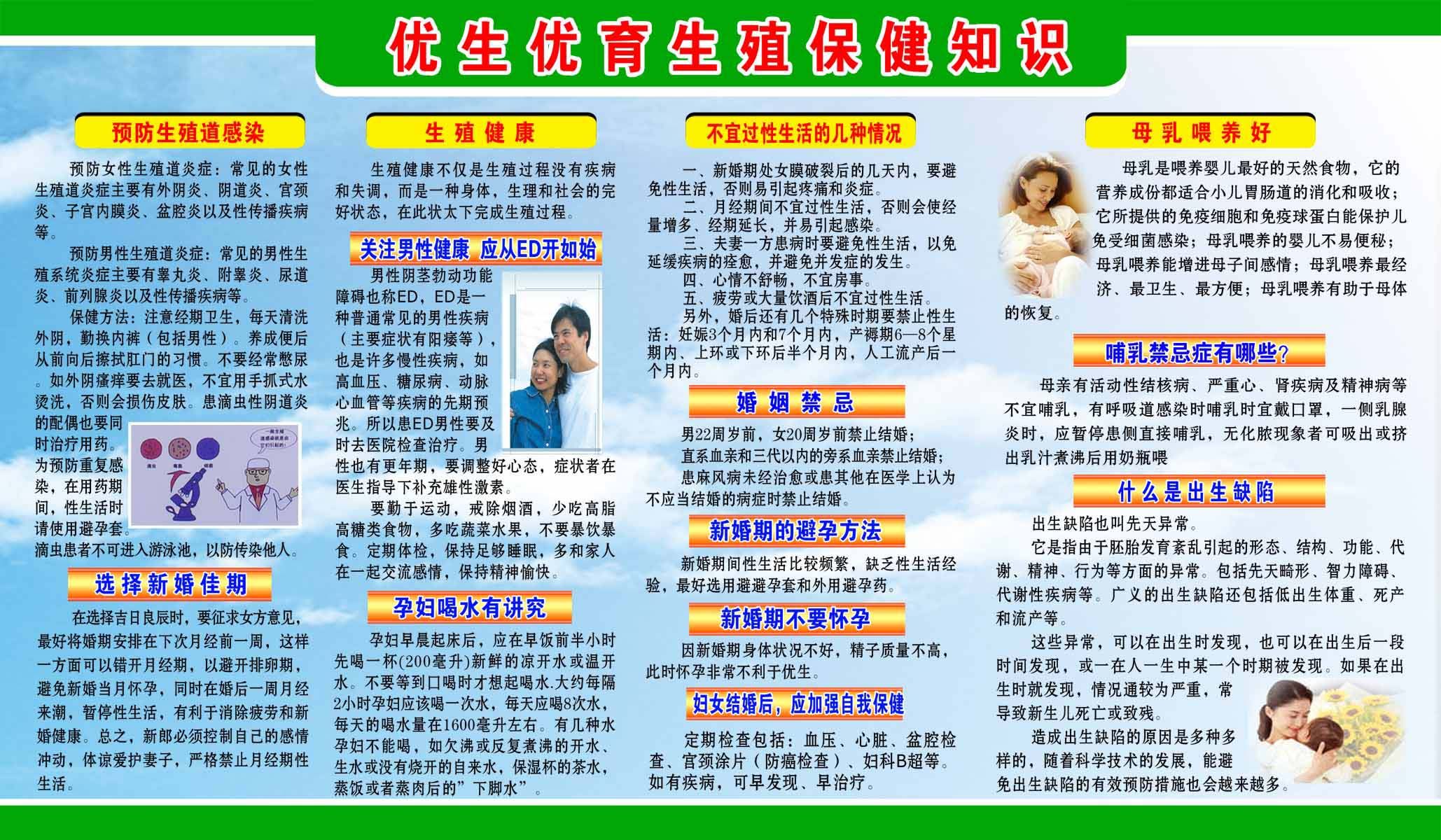 海报印制93素材健康展板49优生优育生殖保健知识
