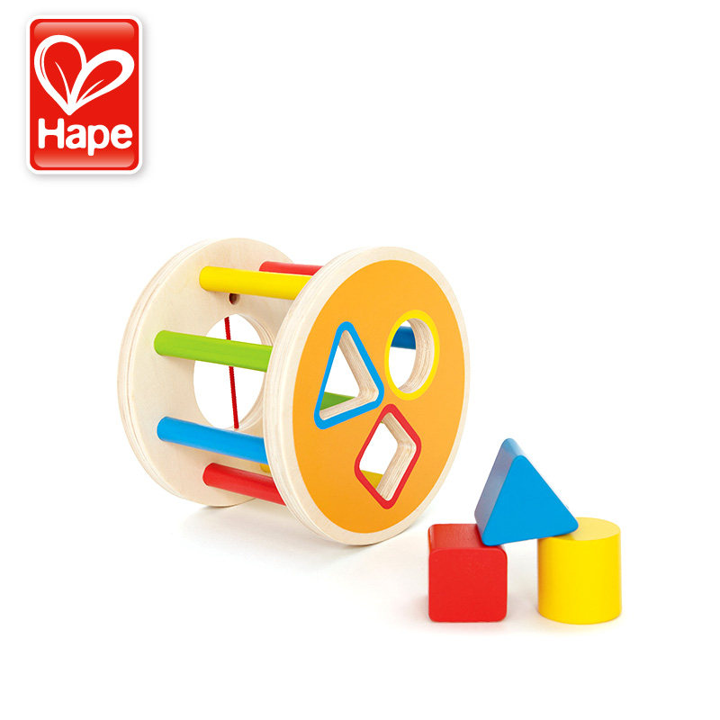 hape children's toy building blocks rolling music over 1 year old puzzle early education wooden wooden creative shape matching