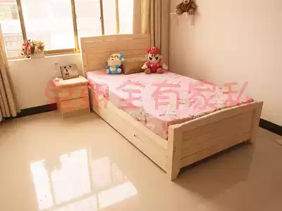 Solid wood bed Single bed Double bed Adult bed Children's bed Pine bed 1m 1 2m 1 35m 1 5m 1 8m