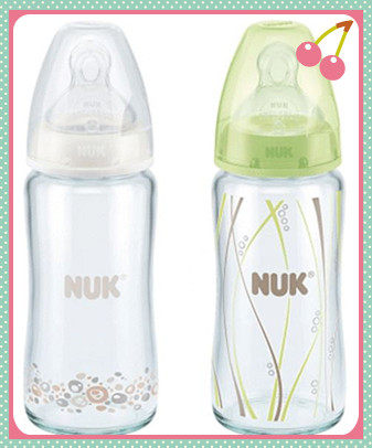 German original NUK milk bottle wide mouth glass milk bottle silicone nipple 240ml anti-flatulence mix and match