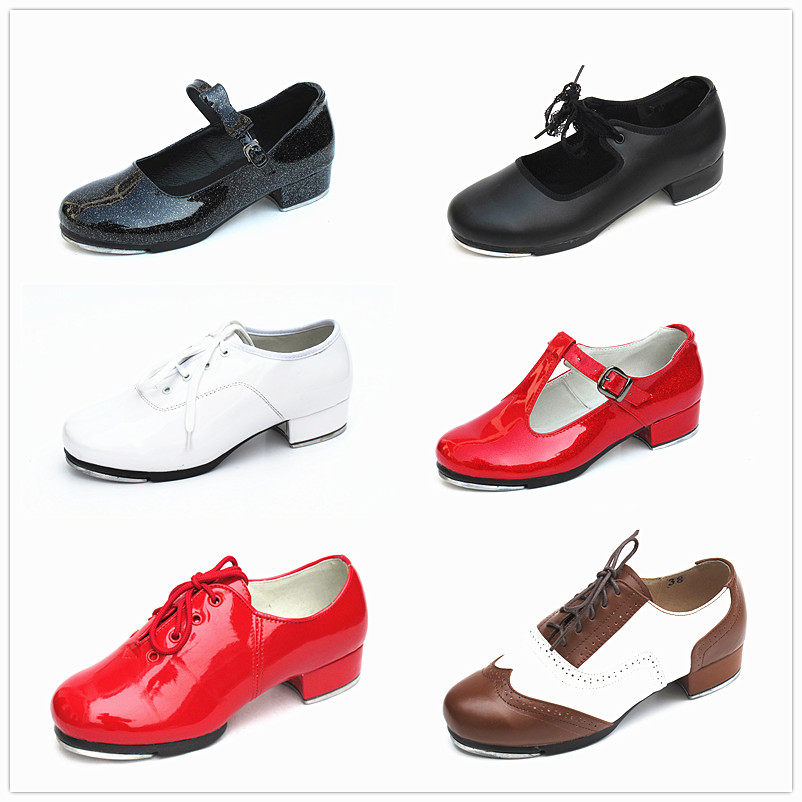 Adult children tap dance shoes Jazz dance international tap shoes Leather PU men and women a variety of special custom