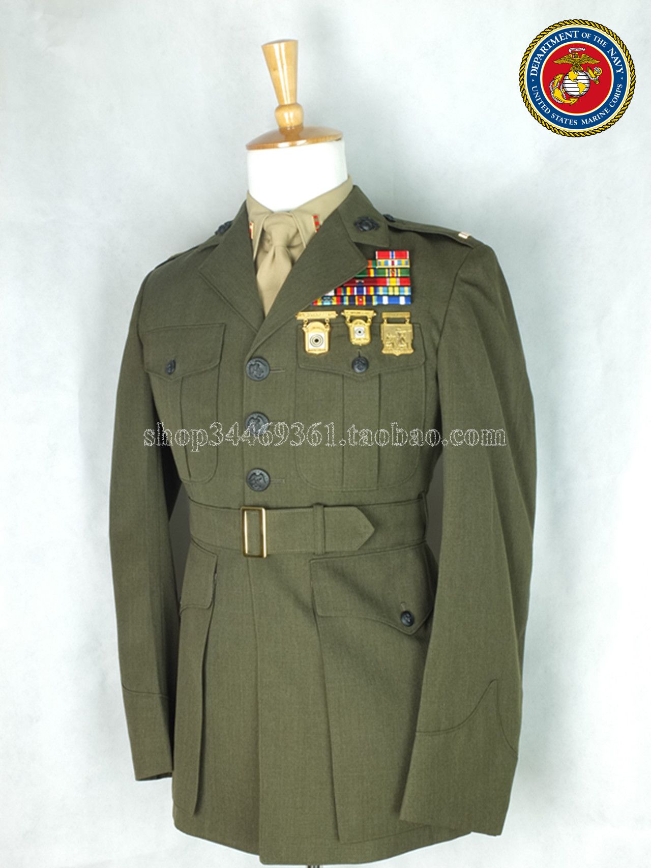 USMC U.S. Sea JUN Marine Corps officer's uniform jacket in various sizes with belt
