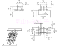 Special price efd15 straight foot flat foot multi slot 5 5SMD patch skeleton LCP material