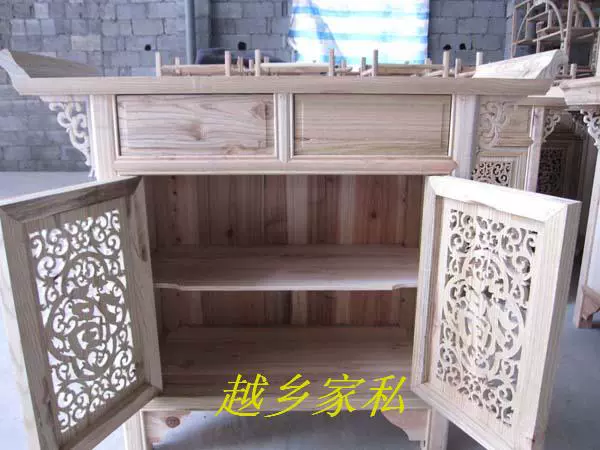 Tủ gỗ đặc, tủ cây du, đồ nội thất cổ, tủ giày kiểu Trung Quốc, tủ chữ Fu, hai cửa, hai ngăn kéo, đồ nội thất trống màu trắng, cổ điển - Buồng